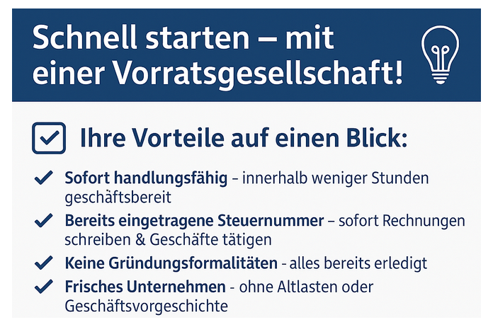 Schnell starten mit einer Vorratsgesellschaft